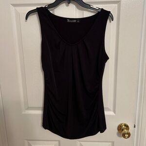 Black Ruched Sleeveless Top